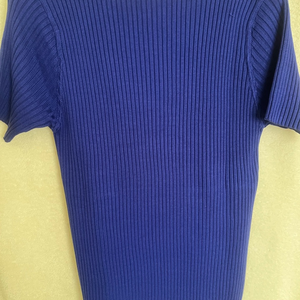 Nordstrom Classiques Blue Ribbed Knit Top - Picture 4 of 4